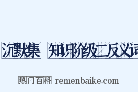 沉默集·知识阶级二反义词是什么意思的图片